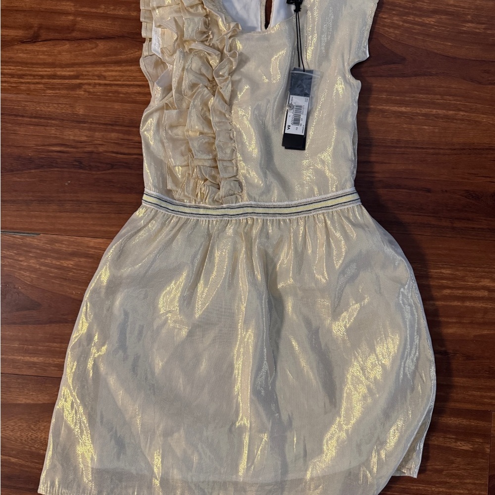 Ikks Cream Lurex Dress